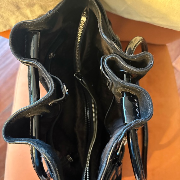 Cole Haan Black Shoulder Bag with Buckle Accents - Picture 4 of 4